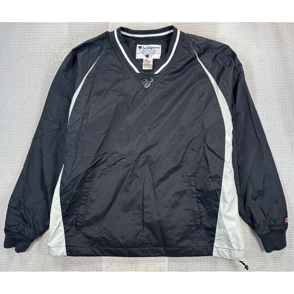 Vintage Disney Champion Windbreaker Pullover Jacket Black Men's Large